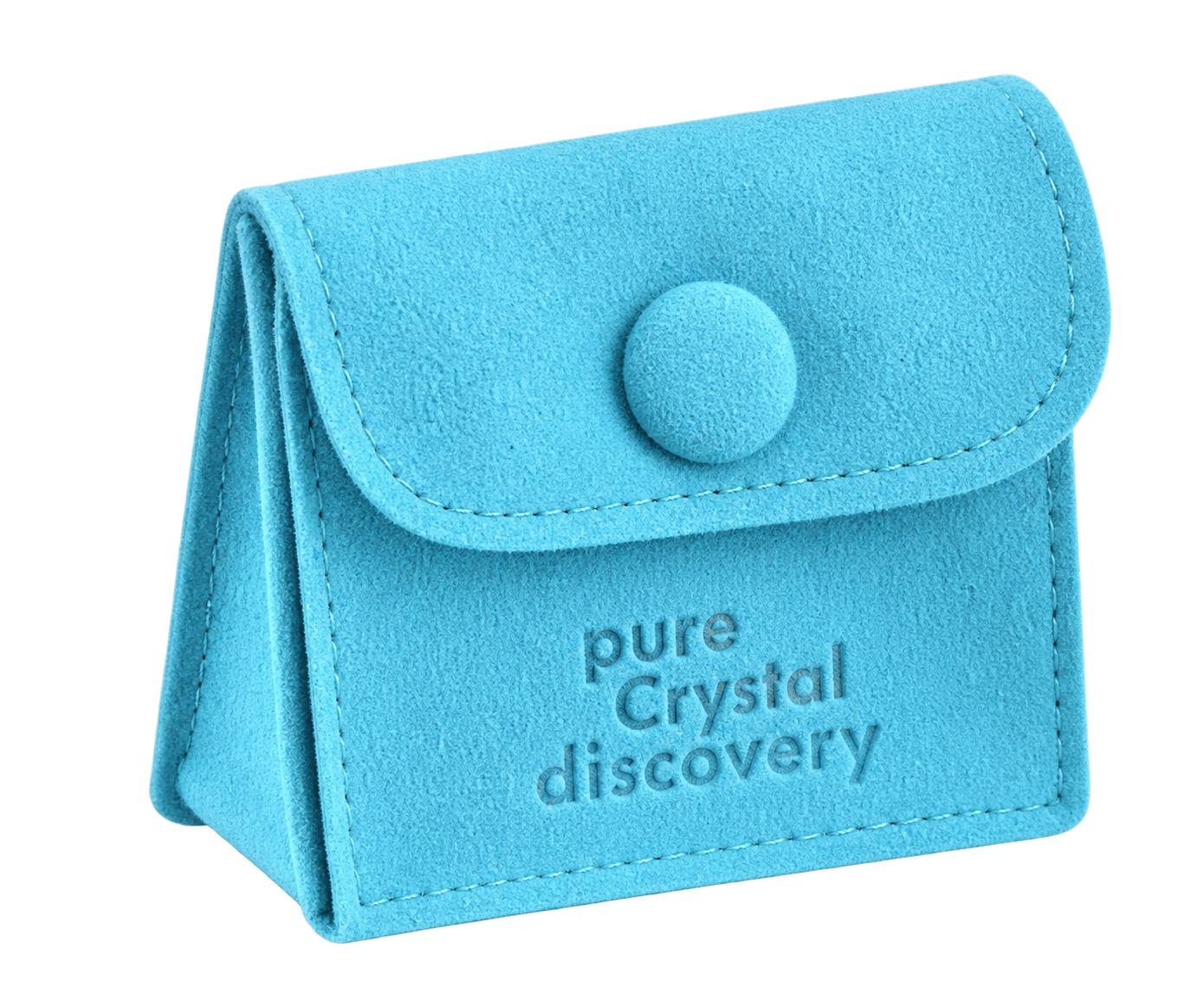 A pouch with a natural crystal
