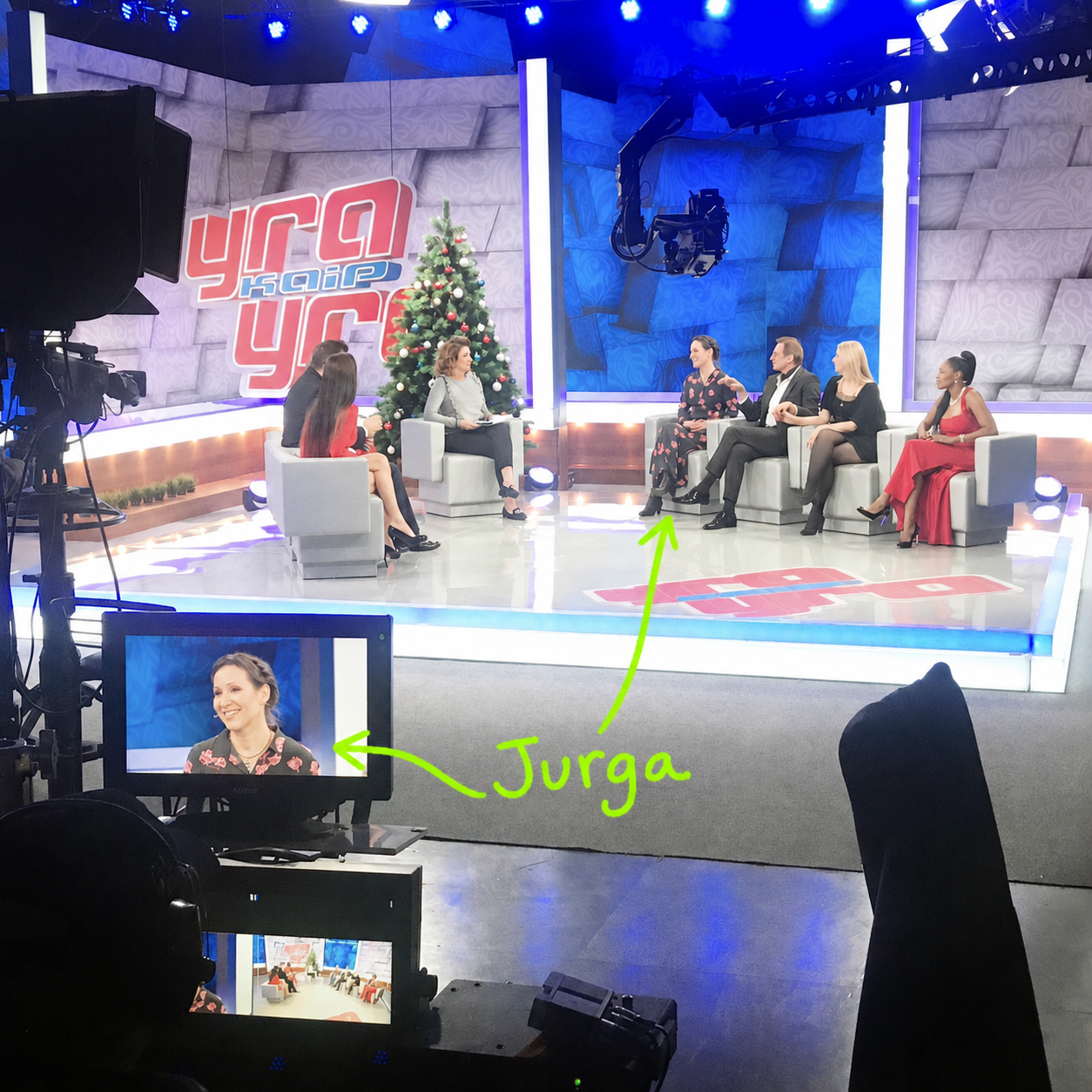 Jurga televizijos laidos filmavimo studijoje